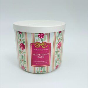 Bath & Body Works PEPPERMINT BARK 3 Wick Candle